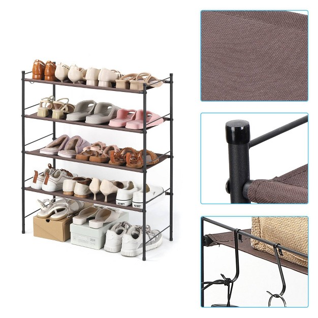 Nex 4 Tier Shoe Rack With Freestanding Storage Bronze