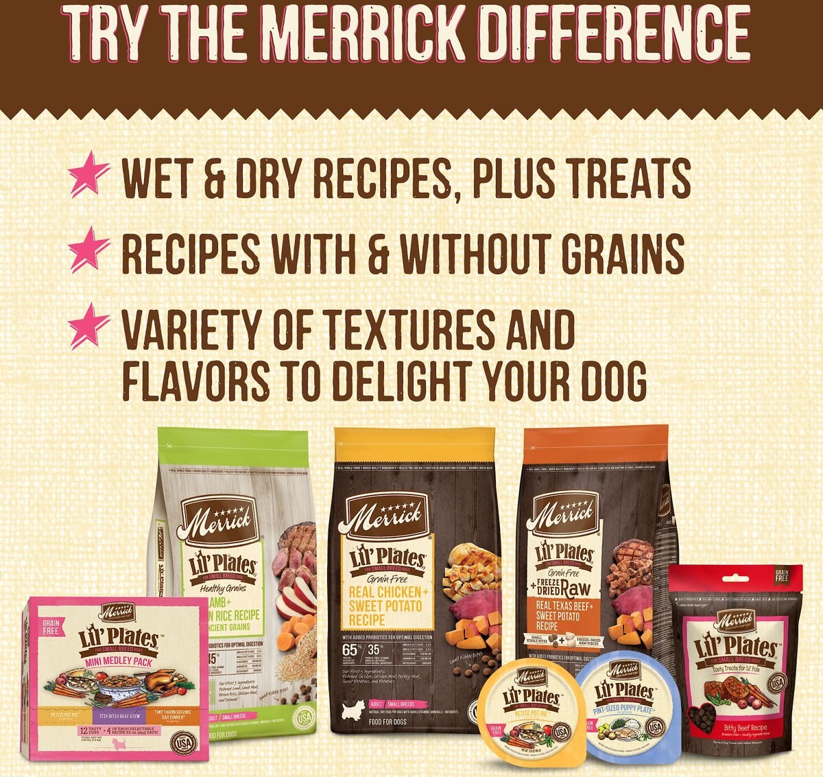 Merrick Lil' Plates Teensy Turducken Recipe Grain-Free Dog Treats