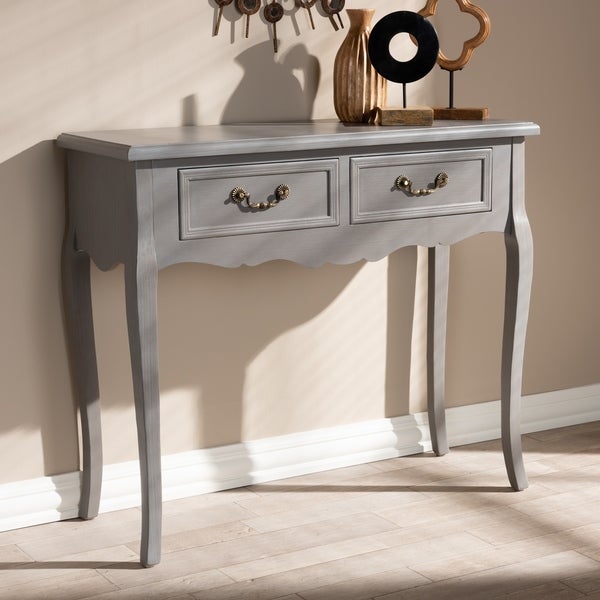 French Country 2-Drawer Console Table