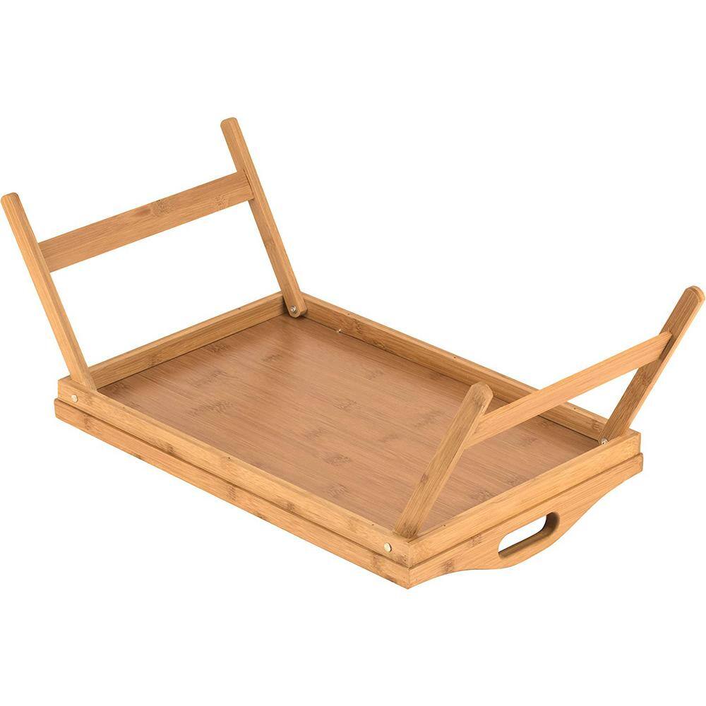 Home-it Wooden Breakfast Bed Tray with Folding Legs - Bamboo Bed Table - Bed Tray Table - Bed Tray with Legs Natural Color 284hd