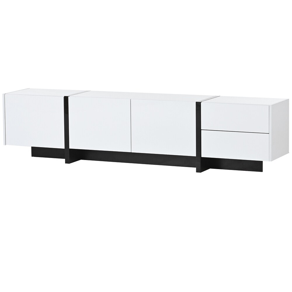 Modern TV Cabinet with High Gloss UV Surface  Unique Style TV Stand for TVs Up to 80\