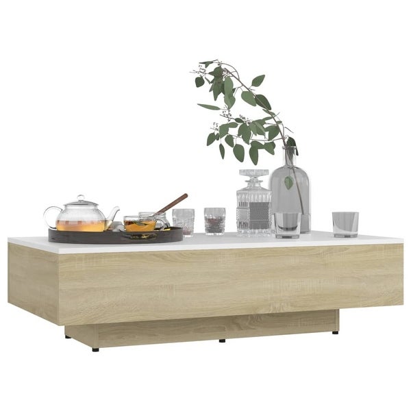 vidaXL Coffee Table White and Sonoma Oak 45.3