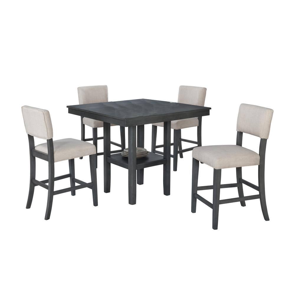 Best Master Furniture Chalice 5-Piece Rustic Grey Counter Height Dining Set F400