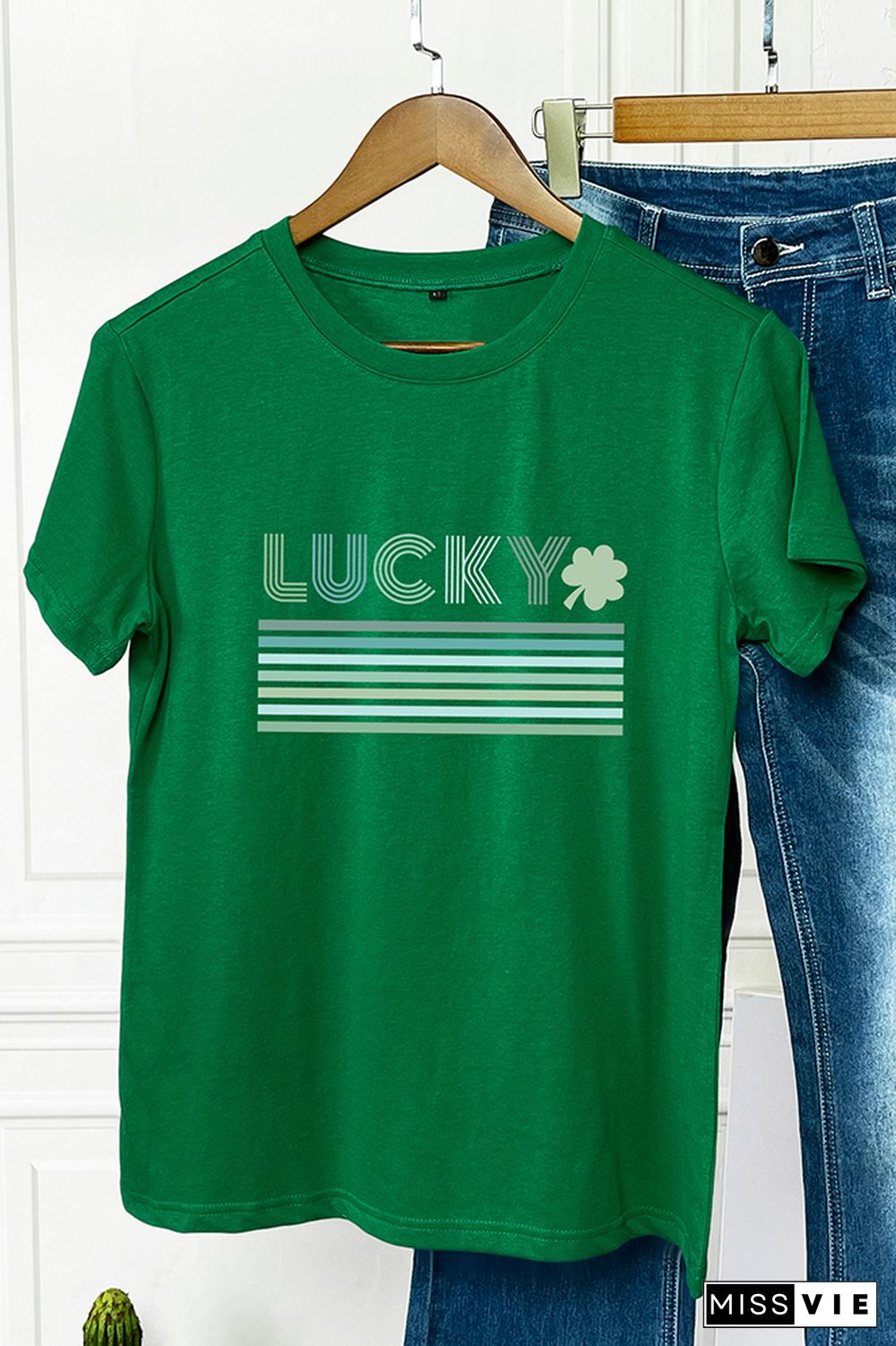 St Patrick's Day Shirt,Shamrock Graphic Tee Wholesale