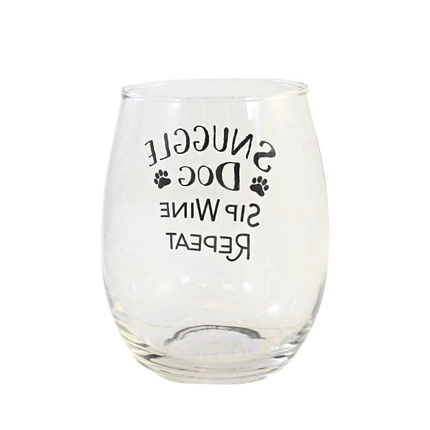 Tabletop Dog Wine Glass Puppy Paw Print Ganz Drinkware