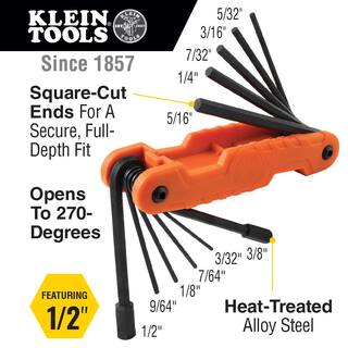 Klein Tools 7-in-1 Multi-Bit Nut Driver and Pro Folding Hex Key Tool Set M2O07104KIT