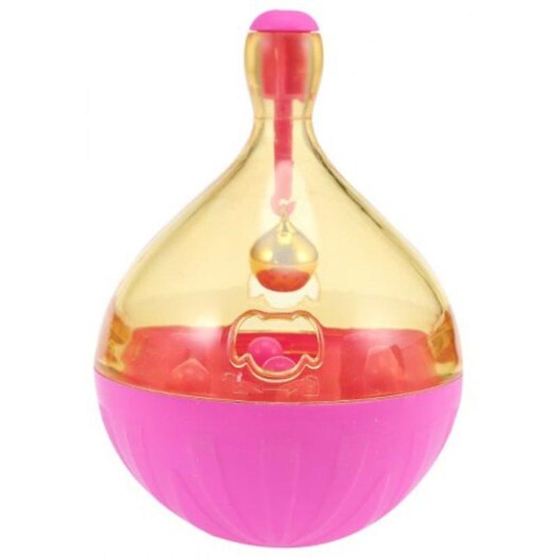 Daruma Doll Leakage Food Ball Pet Toy Light Pink