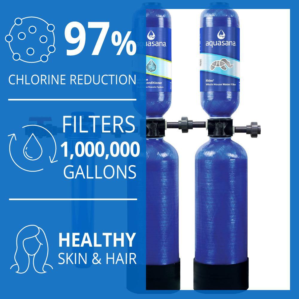 Aquasana Rhino Series 6-Stage 1000000 Gal. Whole House Water Filtration System with Whole House Salt-Free Water Conditioner THD-1000-BUNDLE