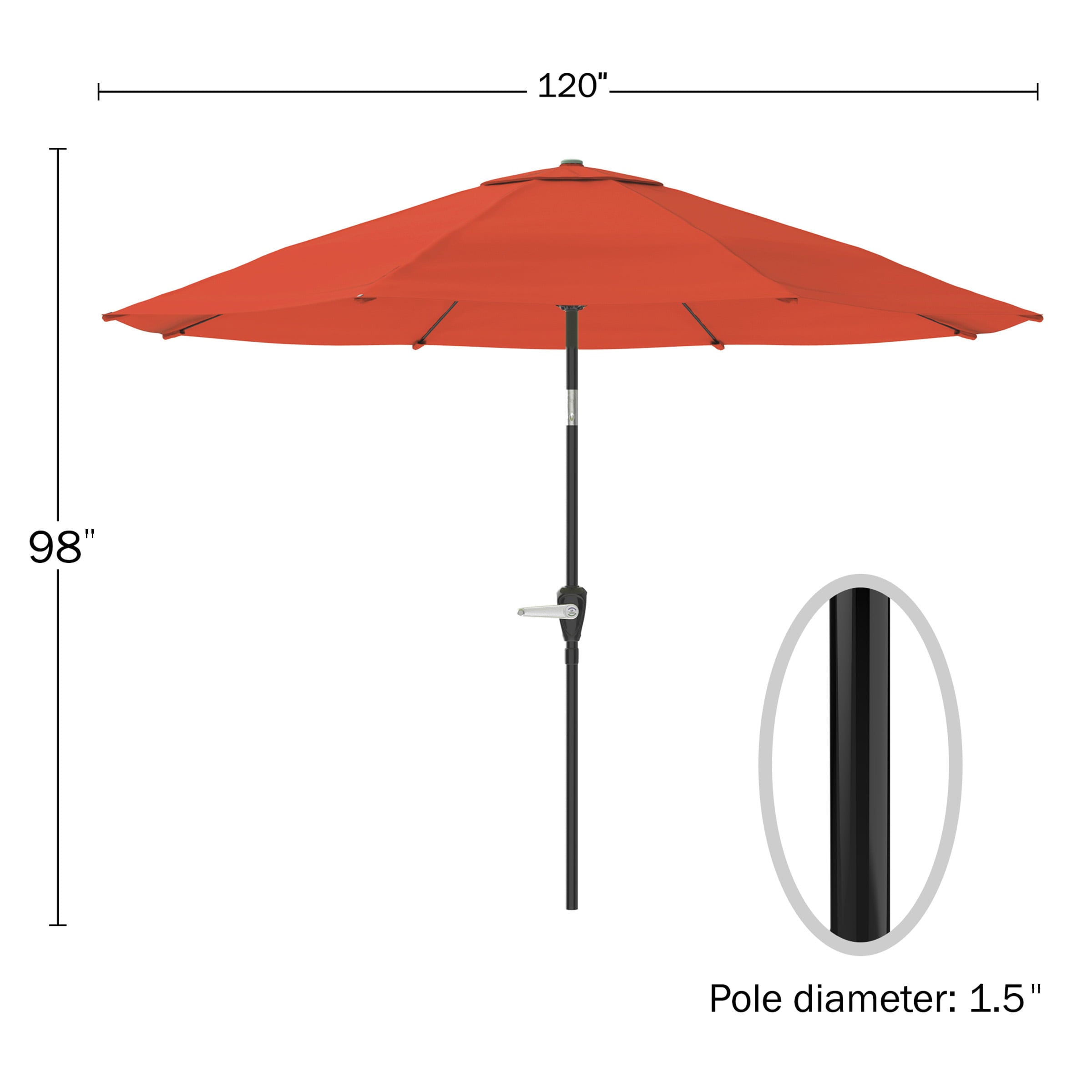 Patio Umbrella with Easy Crank and Auto Tilt Outdoor Table Umbrella 10 ft by Pure Garden (Orange)