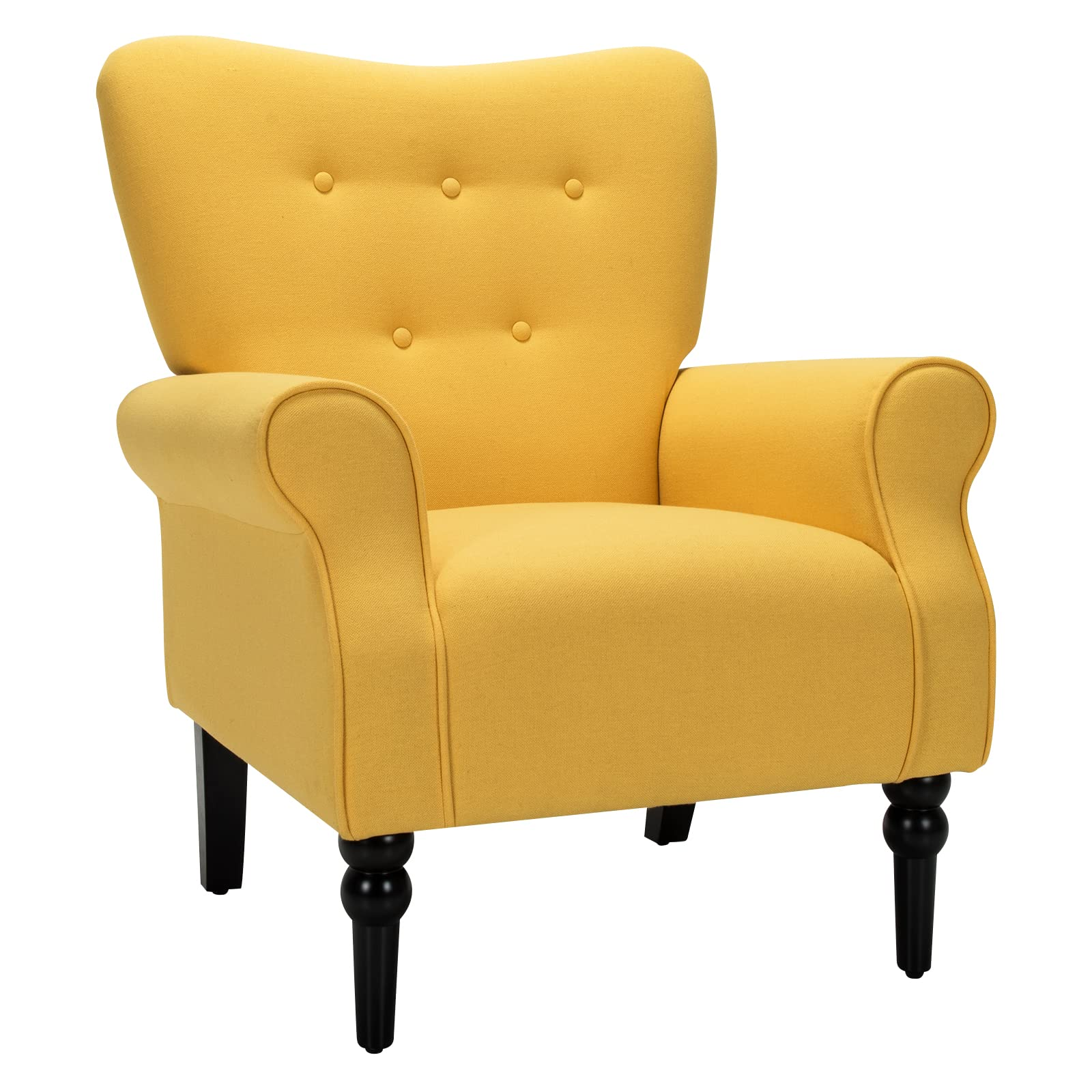 Giantex Yellow/ Avocado Green Fabric Accent Chair