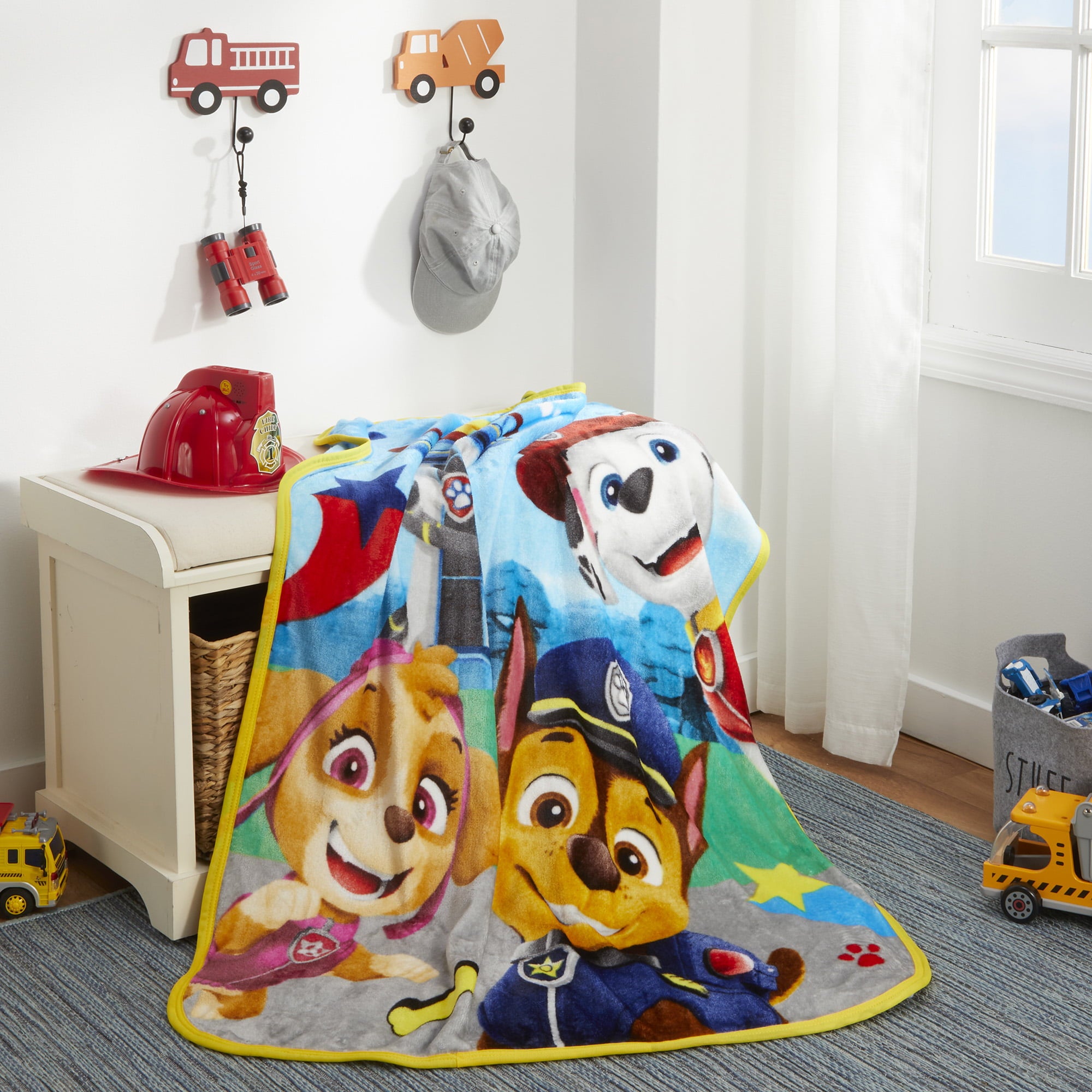 PAW Patrol Kids Silky Soft Plush Throw Blanket， 40 x 50， Blue， Nickelodeon