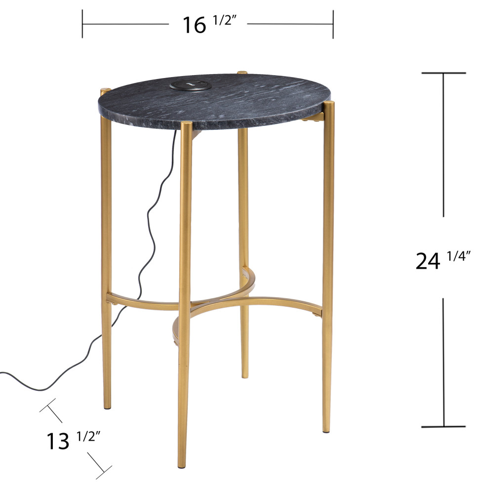 Thirsk Table With Wireless Charging Station   Contemporary   Side Tables And End Tables   by SEI  Houzz