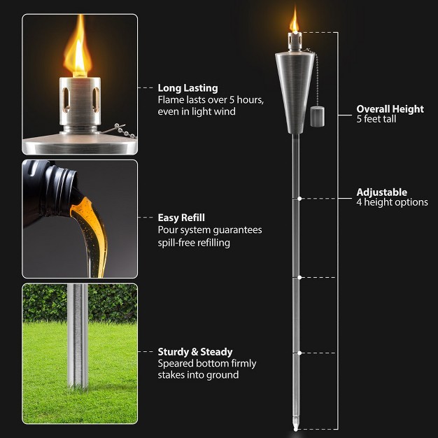 Sorbus Stainless Oil Burning Steel Torch 2pc 11 3oz