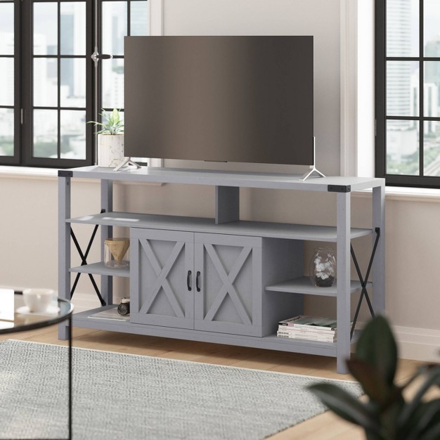 Brayden Modern Farmhouse Tv Stand For Tvs Up To 64 quot With Storage Cabinets Coastal Gray Taylor amp Logan