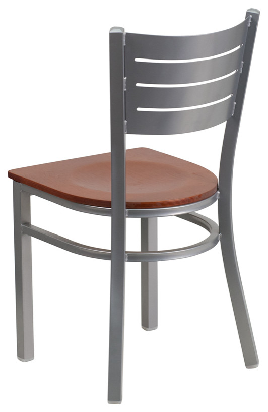 Silver Slat Chair Black Seat   Contemporary   Dining Chairs   by Beyond Design  ampMore  Houzz