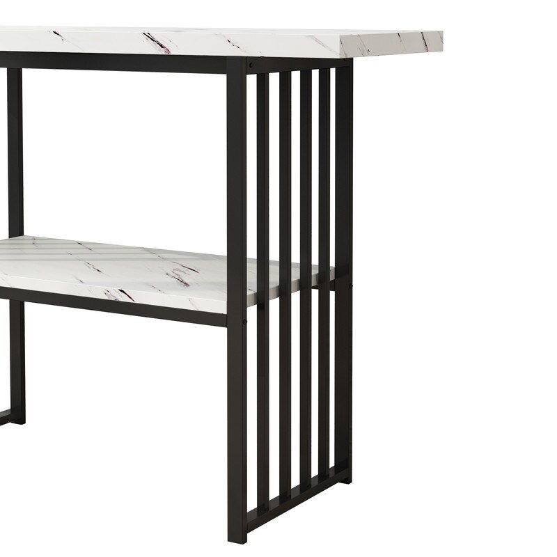 Modern 42 Inch Console/Accent Table with Geometric Metal Legs