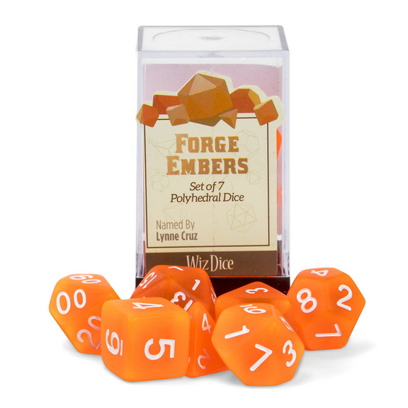 Brybelly Set of 7 Polyhedral Dice  Forge Embers