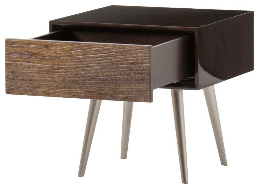 Zelena Side Table With Drawer   Midcentury   Side Tables And End Tables   by AED Luxury Home Decor  Houzz