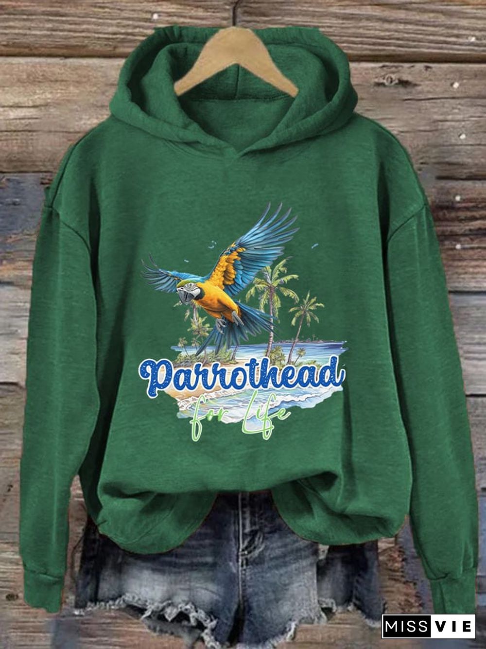 Women's Retro Parrothead Graphic Sweatshirt