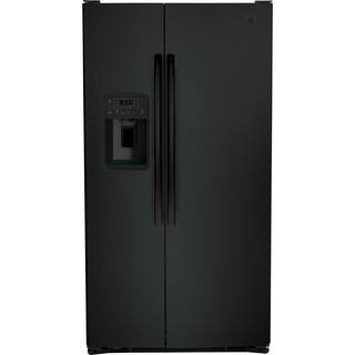 GE 25.3 cu. ft. Side by Side Refrigerator in Black Standard Depth ENERGY STAR GSE25GGPBB