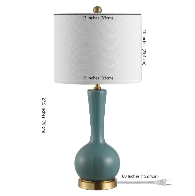 Gaetna Glass Table Lamp Blue Safavieh