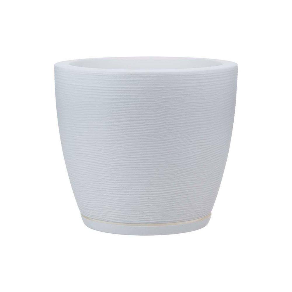 FLORIDIS Amsterdan Extra Small White Plastic Resin Indoor and Outdoor Planter Bowl 10.16.0217