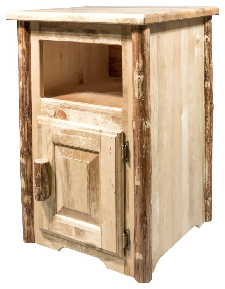 Glacier Country End Table with Door  Right Hinged   Rustic   Side Tables And End Tables   by VirVentures  Houzz