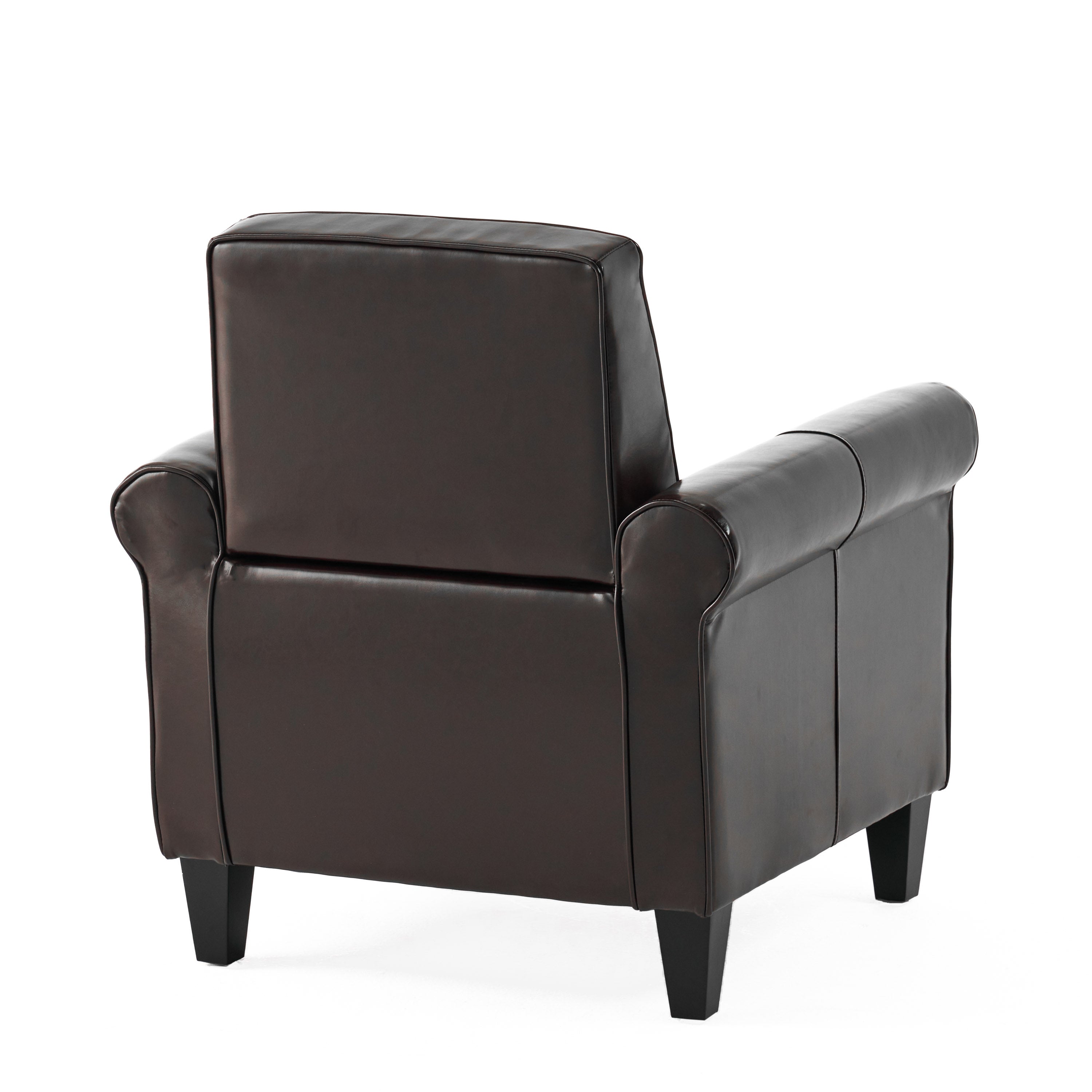 Barzini Brown Leather Club Chair