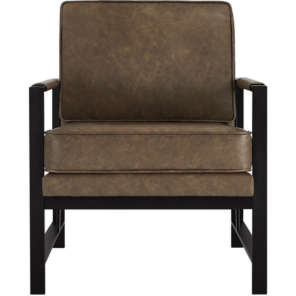 Yaheetech Accent Chair Retro Faux Leather Lounge Chair