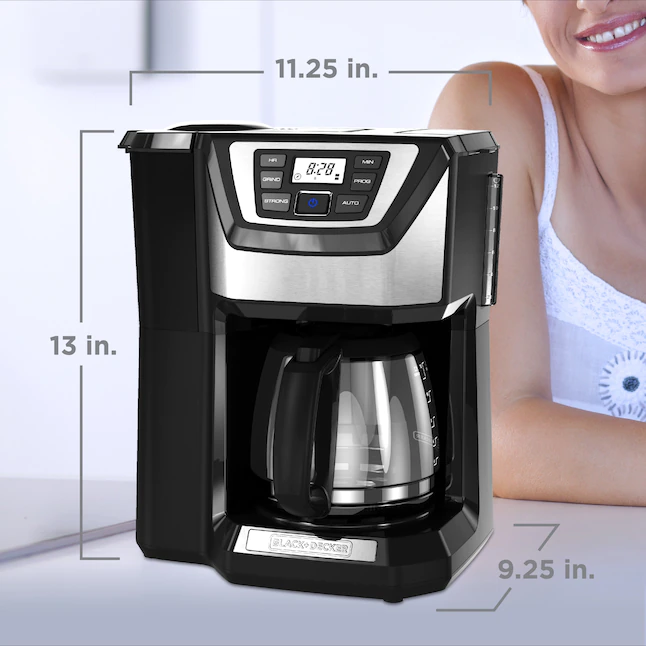 BLACK+DECKER 12-Cup Black/Stainless Residential Drip Coffee Maker， CM5000B