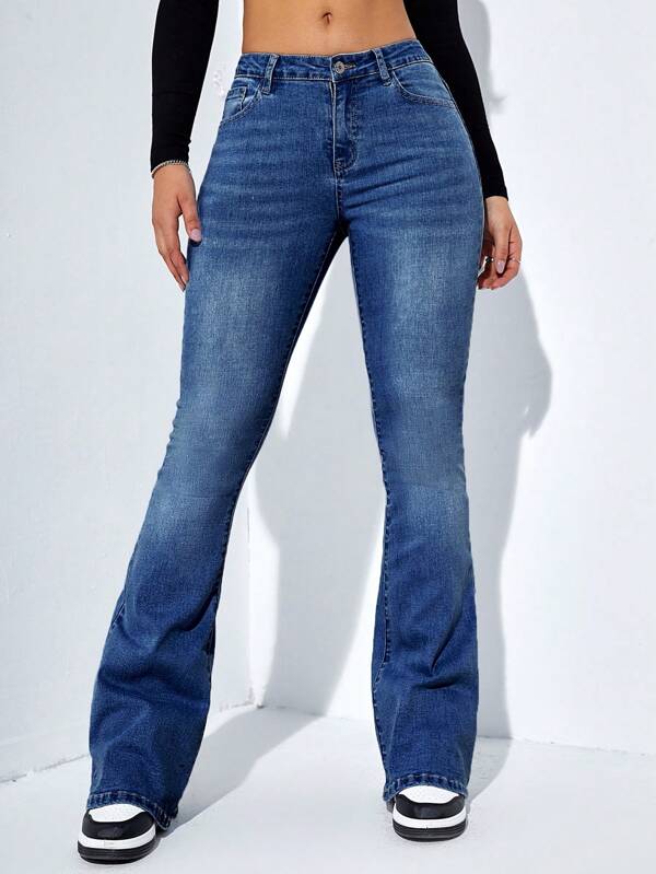 Slant Pocket Bootcut Leg Jeans