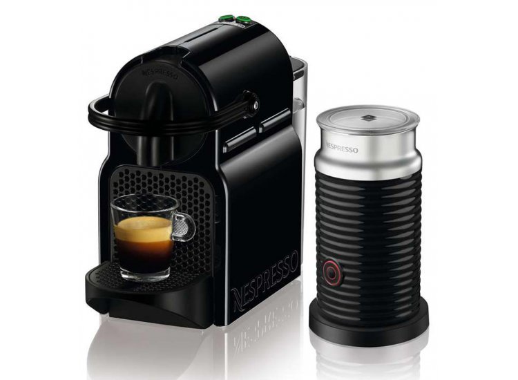 Nespresso Inissia Black Espresso Maker With Aerocinno