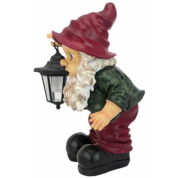 Design Toscano Edison With The Lighted Lantern Garden Gnome Statue