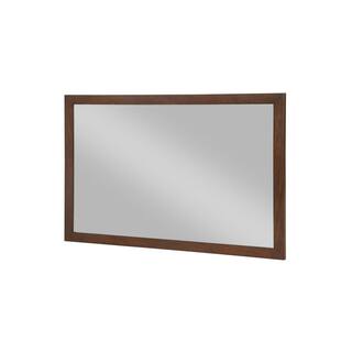 Home Decorators Collection Alster 46 in. W x 30 in. H Large Rectangular Single Wood Framed Wall Bathroom Vanity Mirror in Brown Oak TJ-0401M3046BR