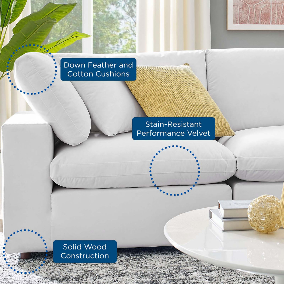 Sectional Sofa Set  Velvet  Brown  Modern  Living Lounge Hotel Lobby Hospitality   Traditional   Sectional Sofas   by House Bound  Houzz