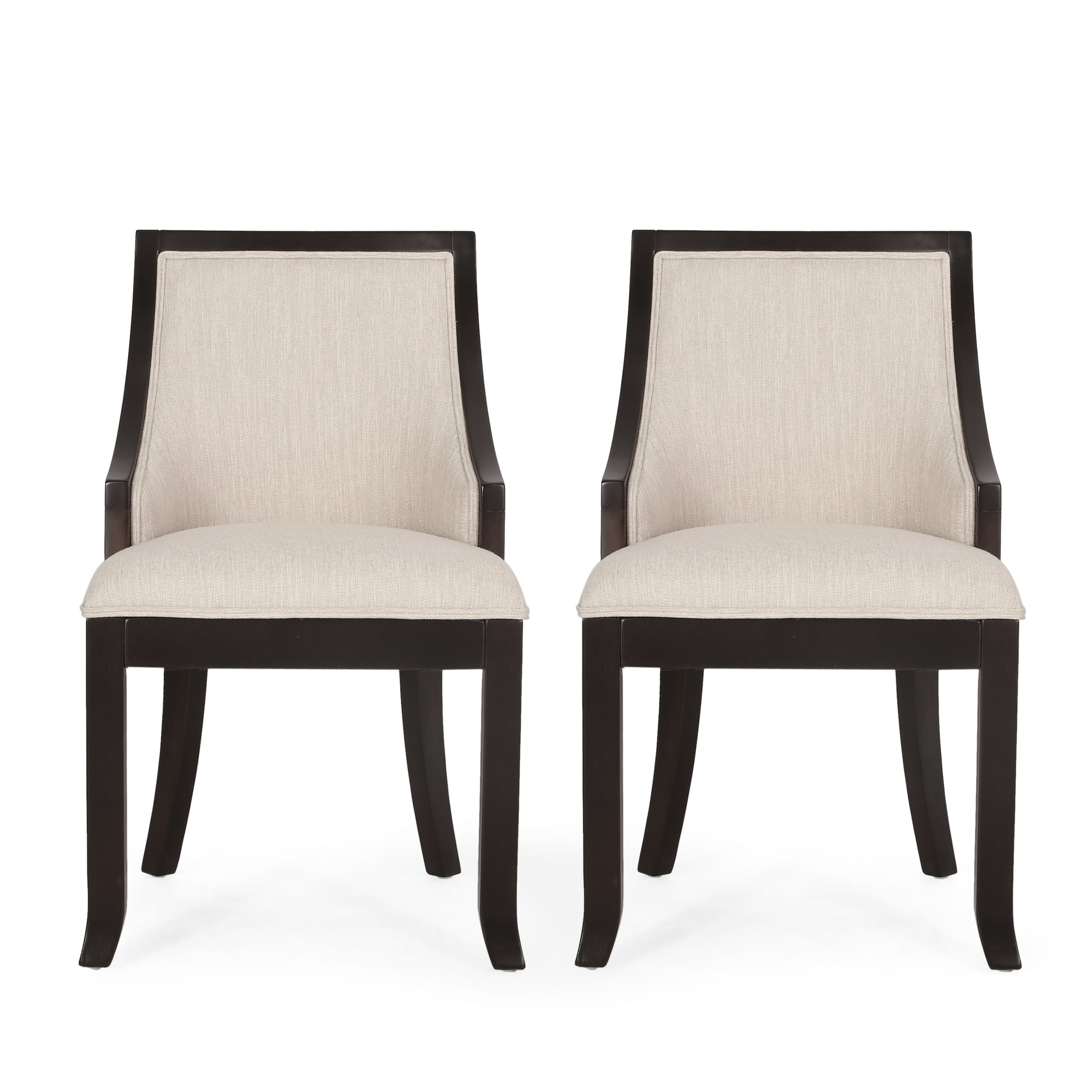 Monita Contemporary Upholstered Birch Wood Dining Chairs, Set of 2