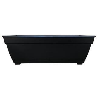 Dynamic Design Newbury Extra Large 26.85 in. x 12 in. 17 qt. Black Resin Deck Box Outdoor Planter NQ2710BK