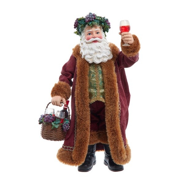 Kurt Adler 10.5Inch Fabriché Wine Santa