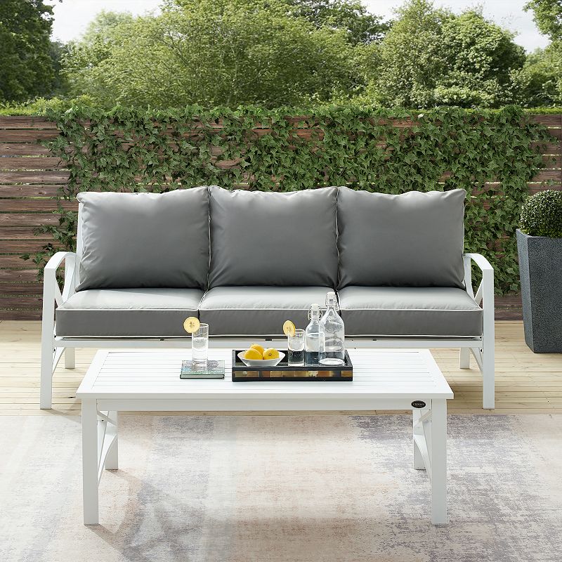 Crosley Kaplan 2-Piece Outdoor Metal Sofa and Coffee Table Set