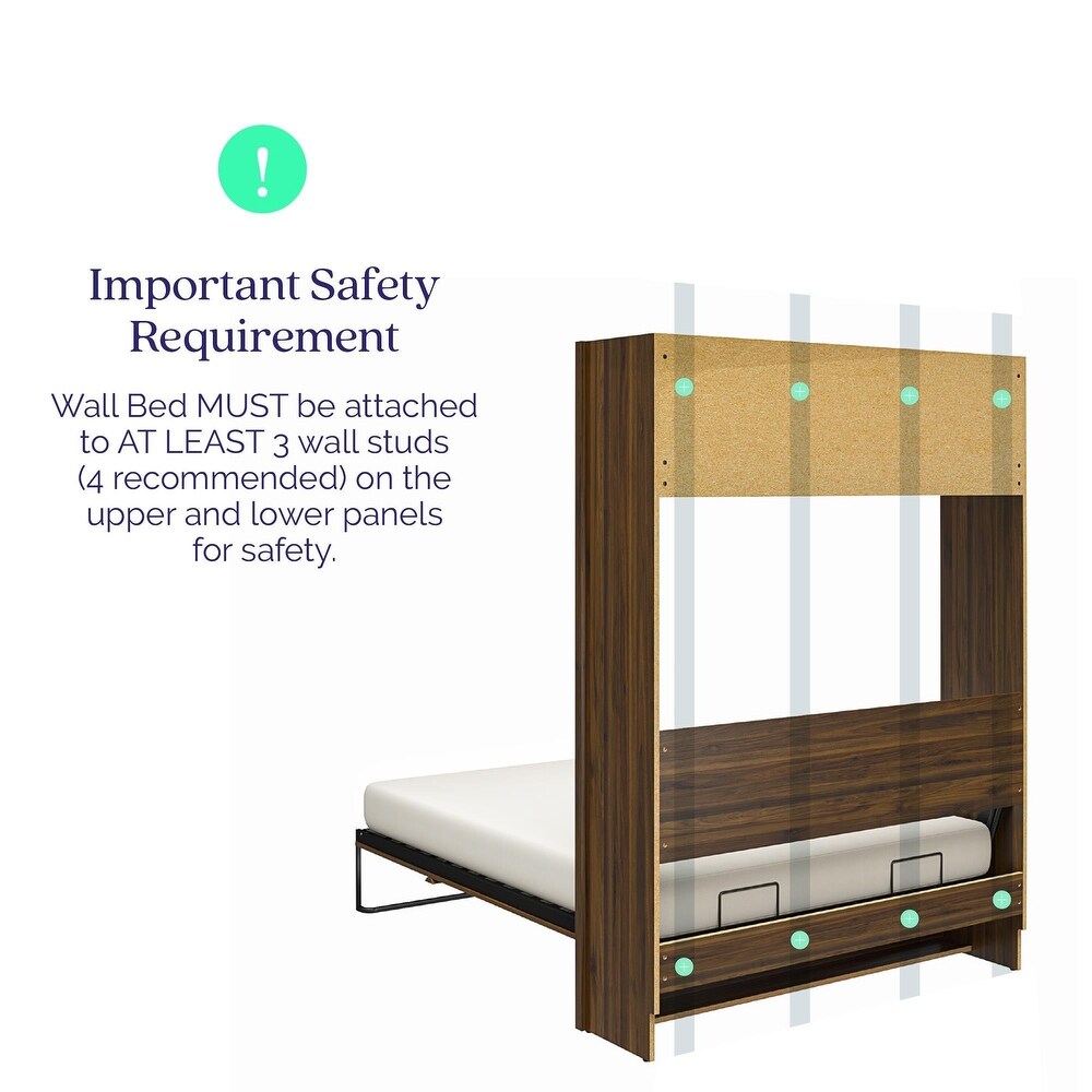 Signature Sleep Pinnacle Full Wall Bed Bundle with 2 Side Cabinets   Touch Sensor LED Lighting