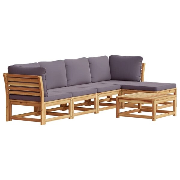 vidaXL Patio Sofa with Cushions 2Seater Outdoor Loveseat Solid Wood Acacia