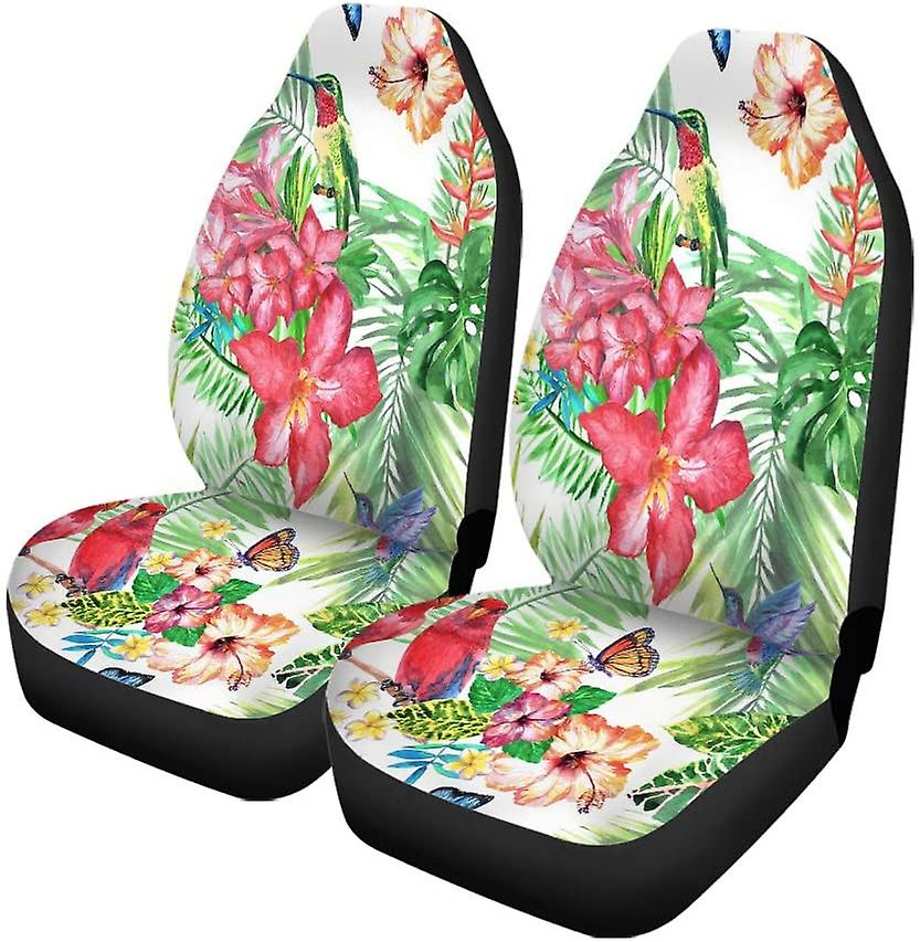 Set Of 2 Car Seat Covers Watercolor Flowers Universal Auto Front Seats Protector Fits For Car，suv Sedan，truck D---44409