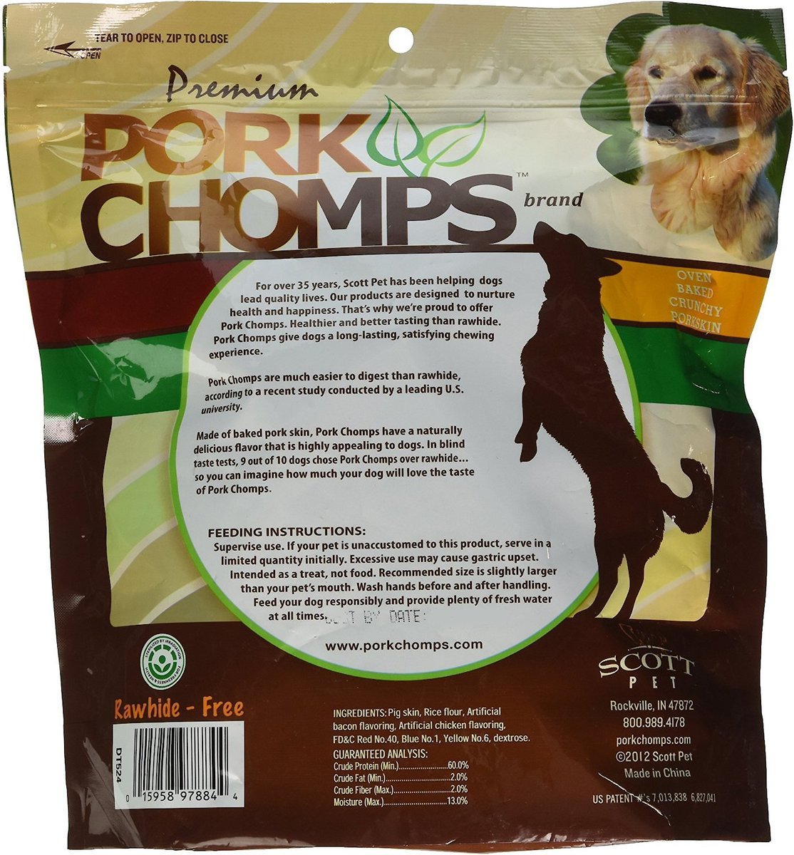 Premium Pork Chomps Assorted Flavors Crunchy Bone Dog Treats