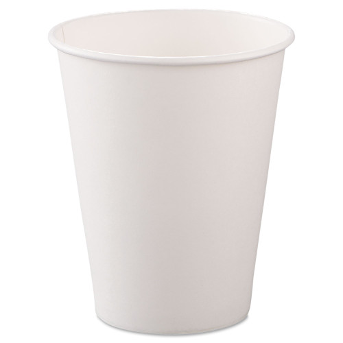 Dart Single-Sided Poly Paper Hot Cups， 8oz， White， 50/Bag， 20 Bags/Carton (378W2050)