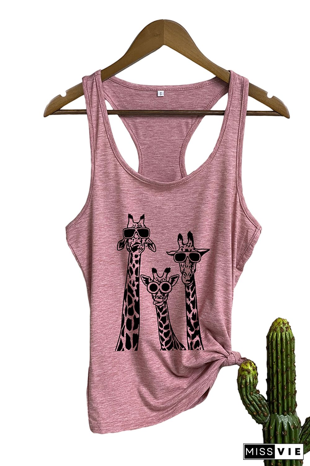 funny Giraffes with glasses Sleeveless Tank Top Wholesale