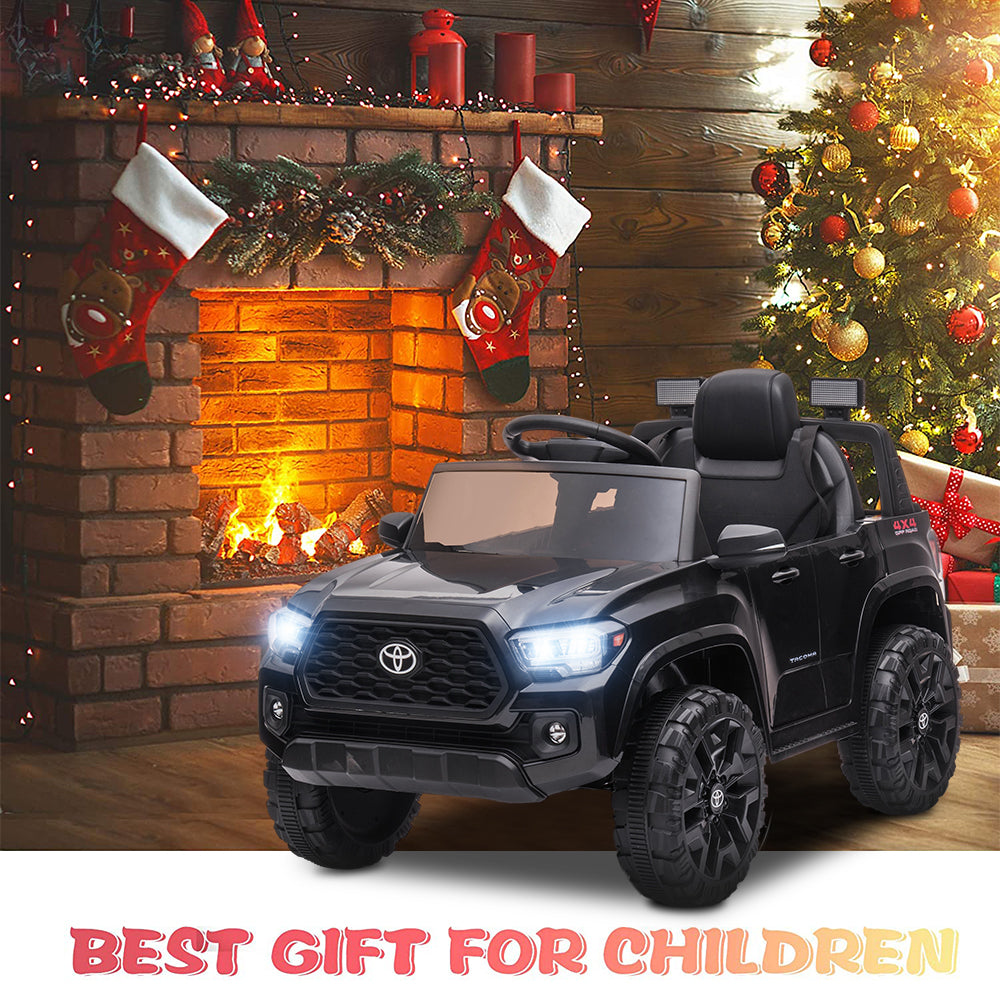 uhomepro Toyota Tacoma 12V Kids Ride On Truck Car w/ Parent Remote Control, LED Lights, MP3 Player, Horn, Black