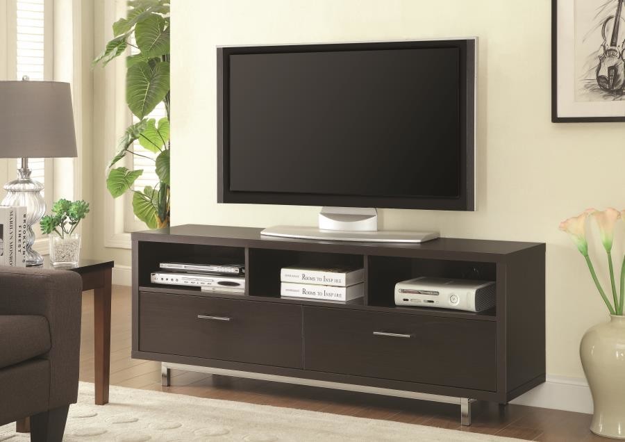 Emma Mason Signature TV Carrie Chance Cappuccino   Contemporary   Entertainment Centers And Tv Stands   by Emma Mason  Houzz