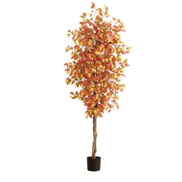 7' Autumn Ficus Artificial Fall Tree