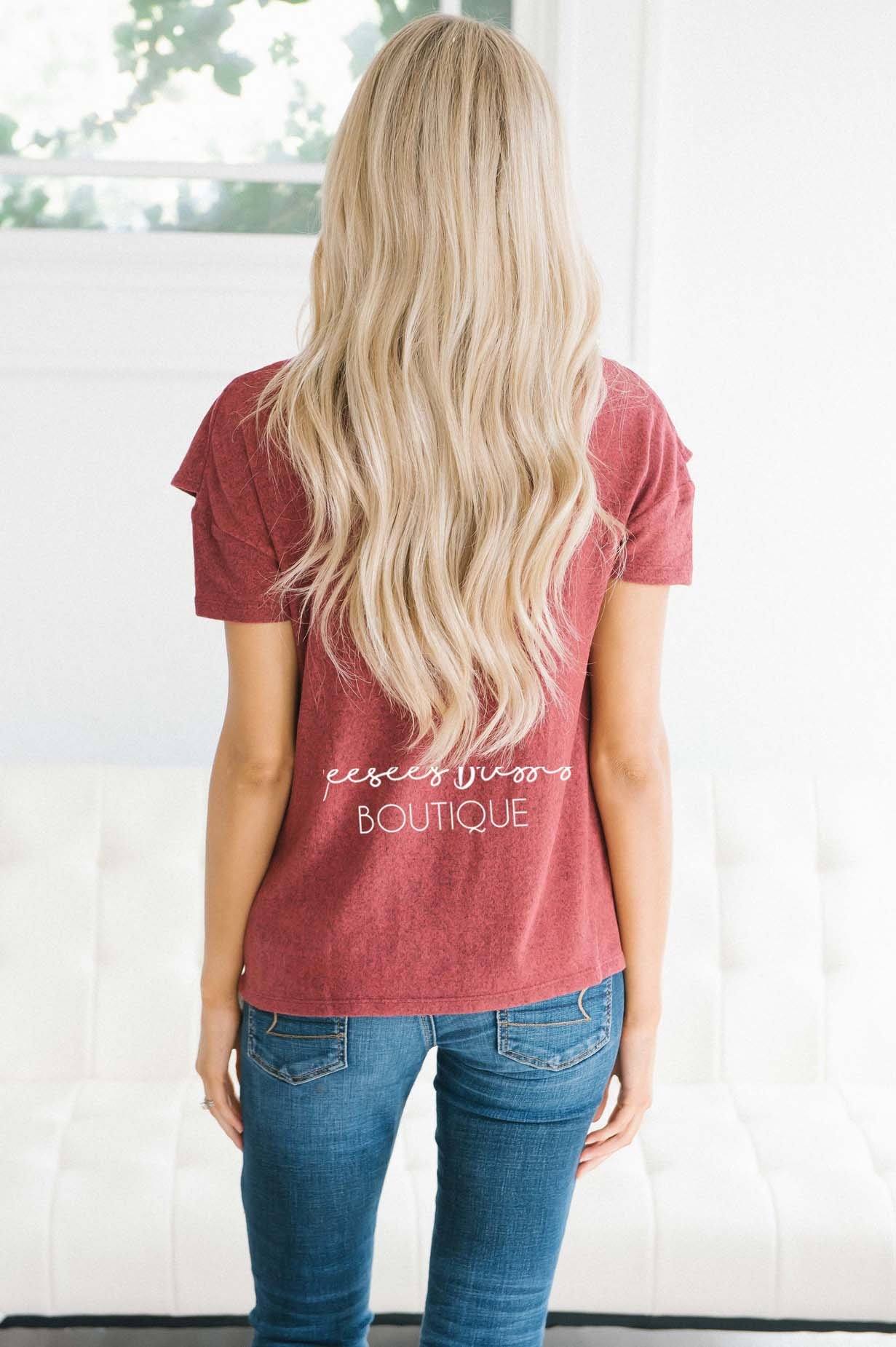 Side Ruffle Cozy Fall Top