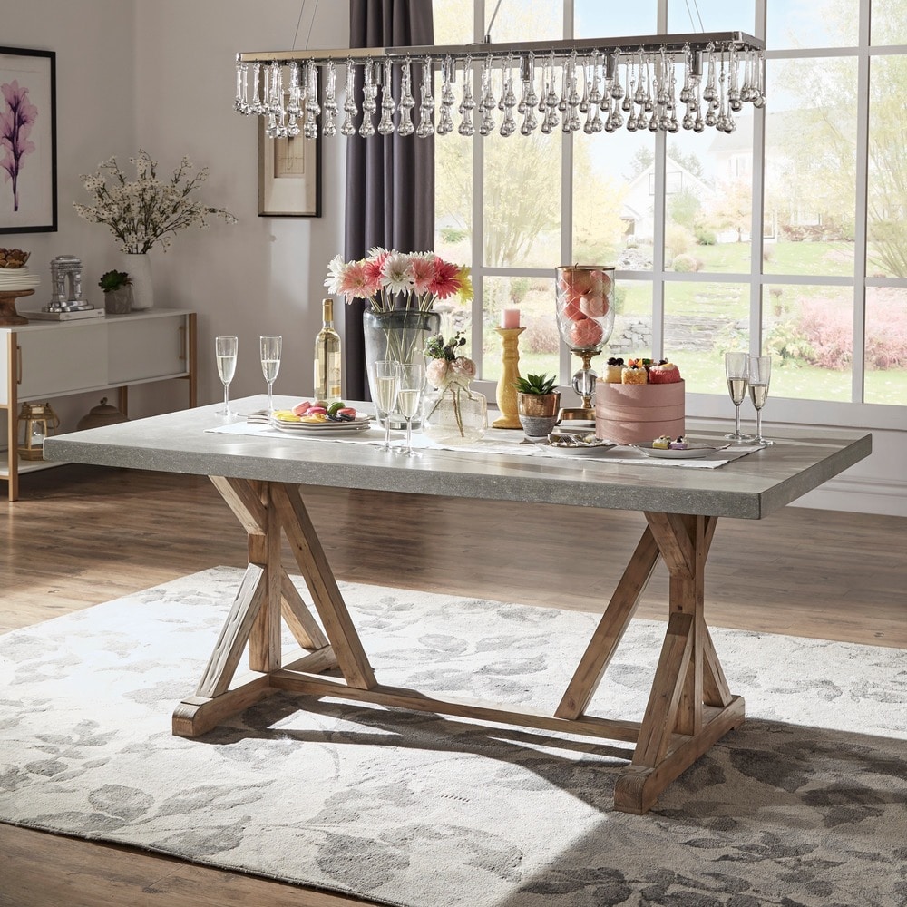 Benchwright Rustic Pine Trestle Accent Dining Table by iNSPIRE Q Artisan